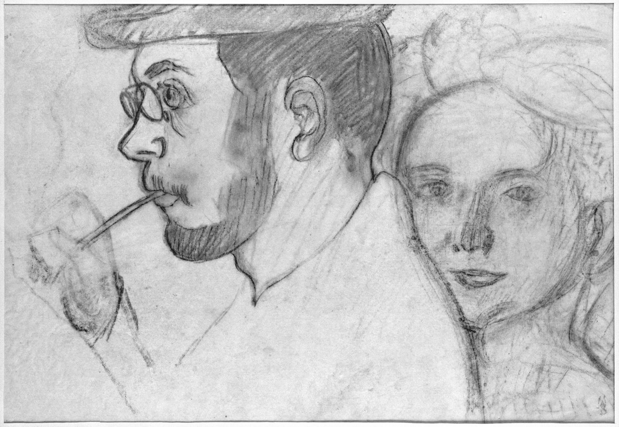 Pierre Bonnard（1867-1947）和Marthe Denis（1871-1919）1899年（木炭纸上） 作者 莫里斯·丹尼斯（Maurice Denis）
