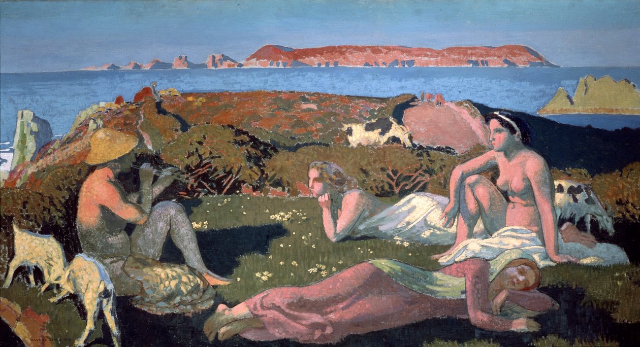 佩罗斯（Perros Guirec）绿色沙滩，1909年。 作者 莫里斯·丹尼斯（Maurice Denis）