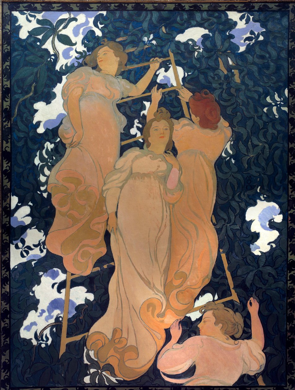 粘在天花板纸板上的树叶画布中的比例 作者 莫里斯·丹尼斯（Maurice Denis）
