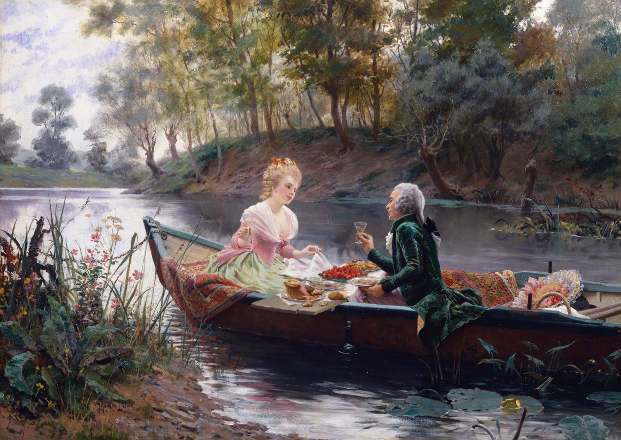 浪漫午餐（油画） 作者 莫里斯·勒卢瓦（Maurice Leloir）
