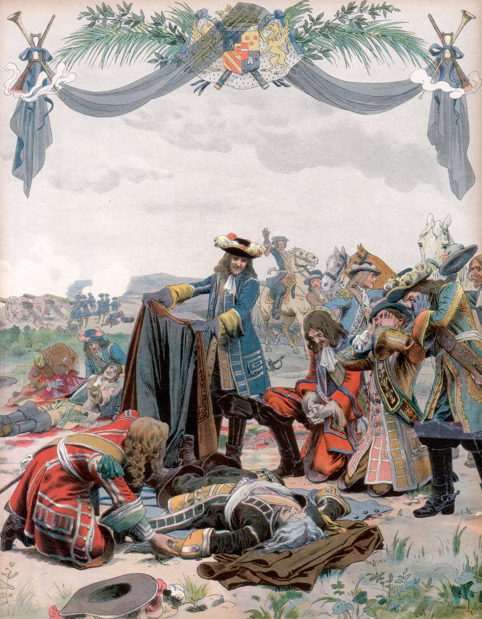 亨利，图伦子爵之死，法国士兵，1675年 约1871-1940年 作者 莫里斯·勒卢瓦（Maurice Leloir）