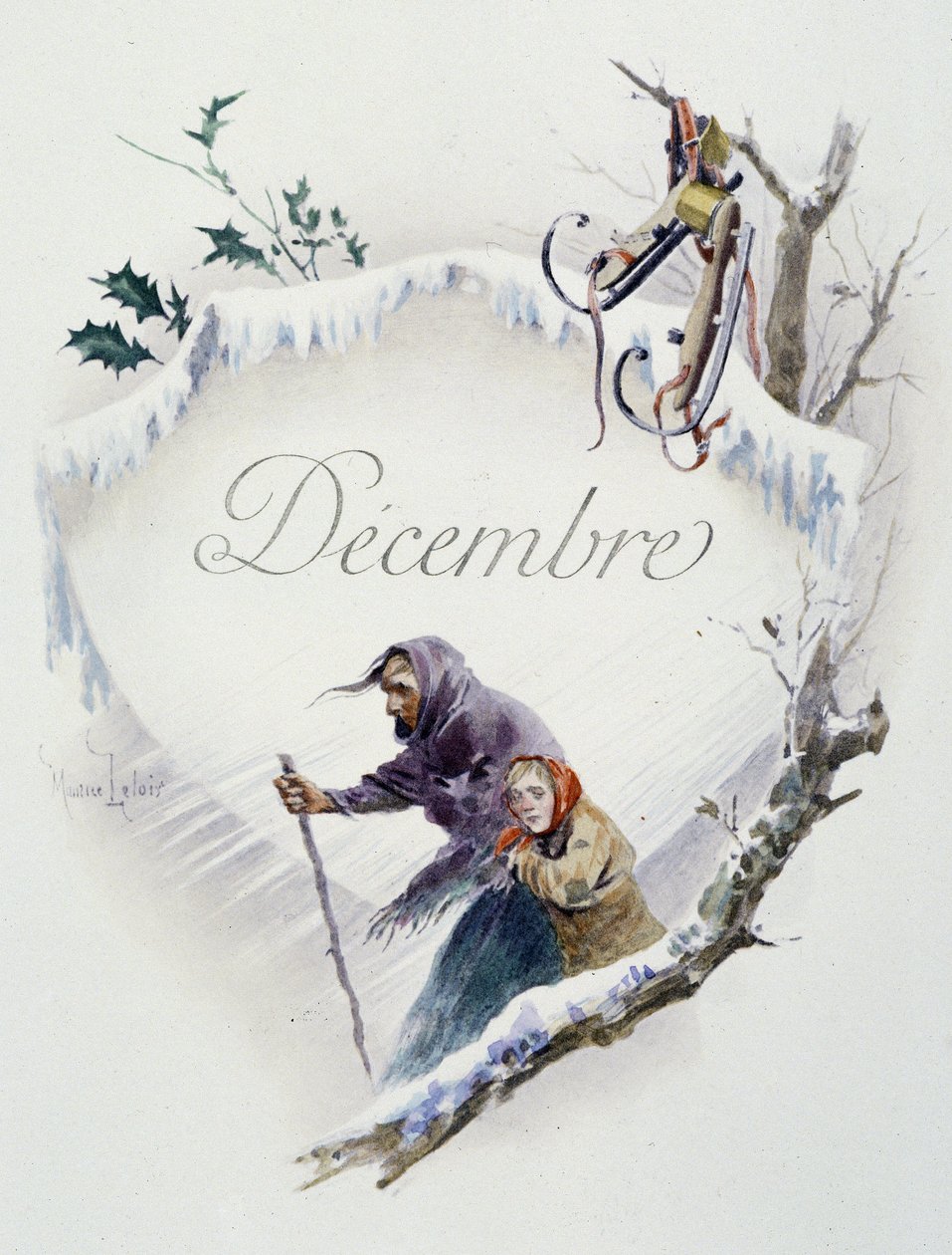12 月“本月之歌”，作者 Jérôme Doucet，插图 - Maurice Leloir，编辑。 兰斯 1904. L. Michaud 作者 莫里斯·勒卢瓦（Maurice Leloir）