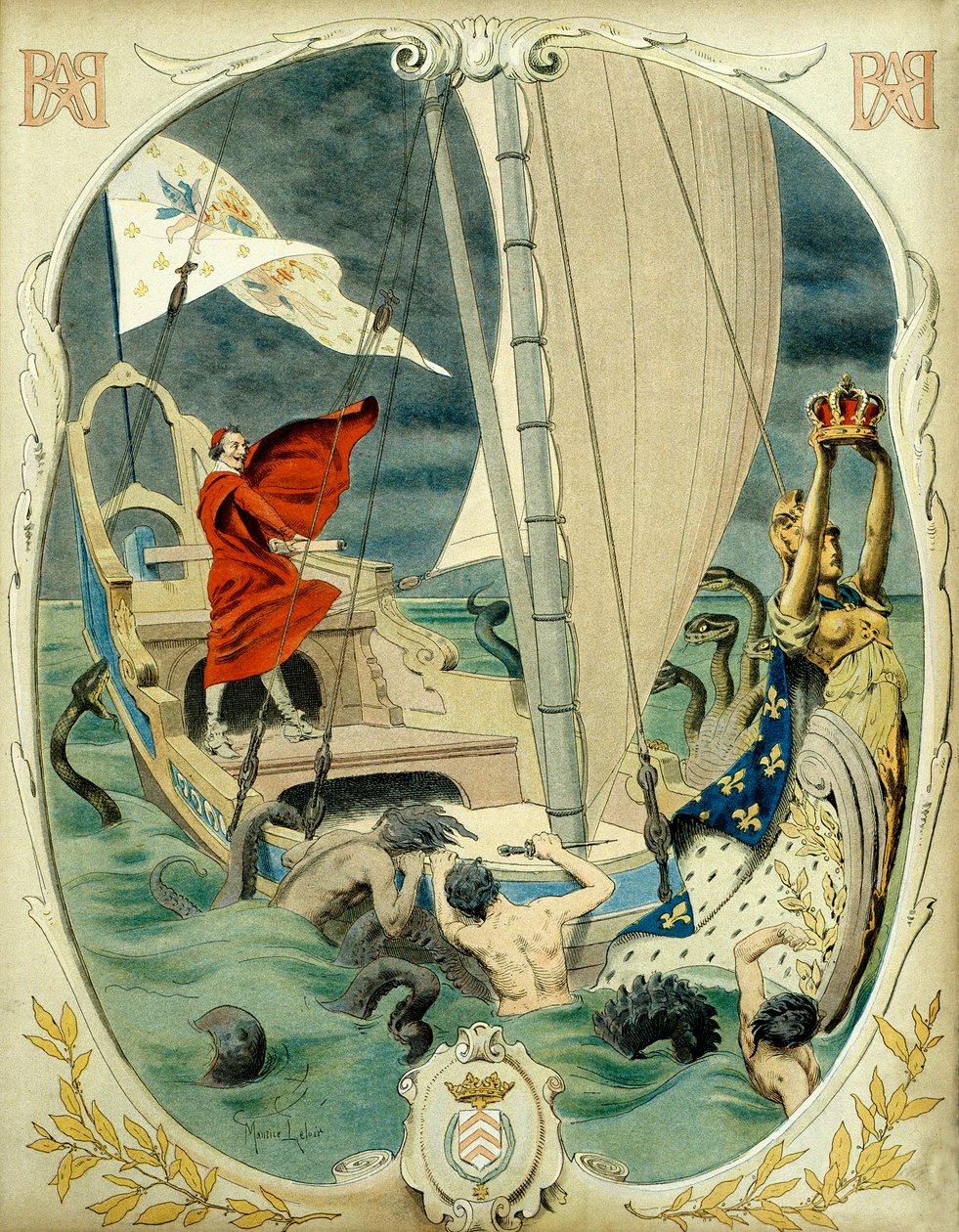 法国的历史。红衣主教黎塞留的寓言式表现（Armand Jean du Plessis 作者 莫里斯·勒卢瓦（Maurice Leloir）