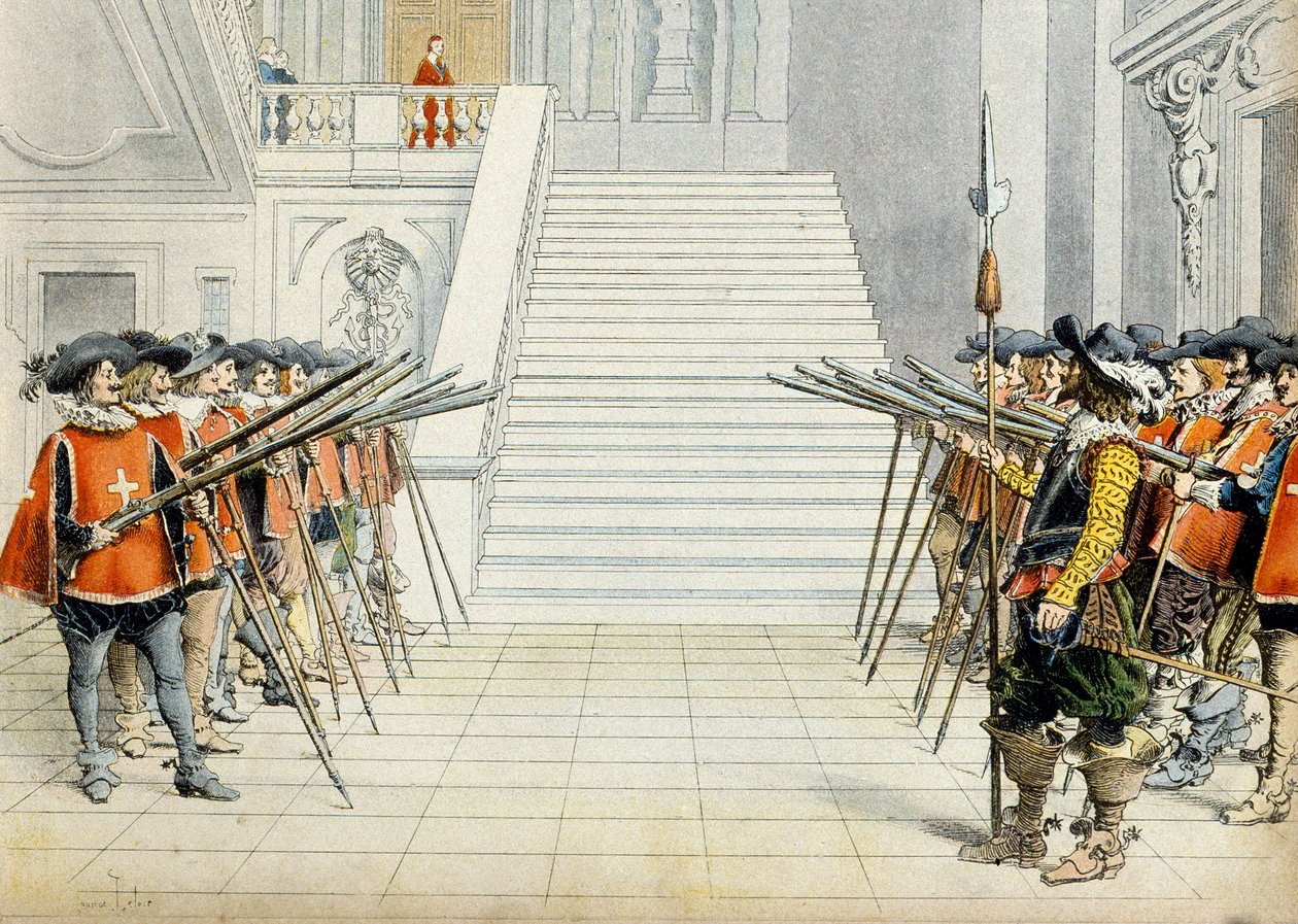 法国历史：红衣主教黎塞留 (Armand Jean du Plessis) 的卫队 作者 莫里斯·勒卢瓦（Maurice Leloir）