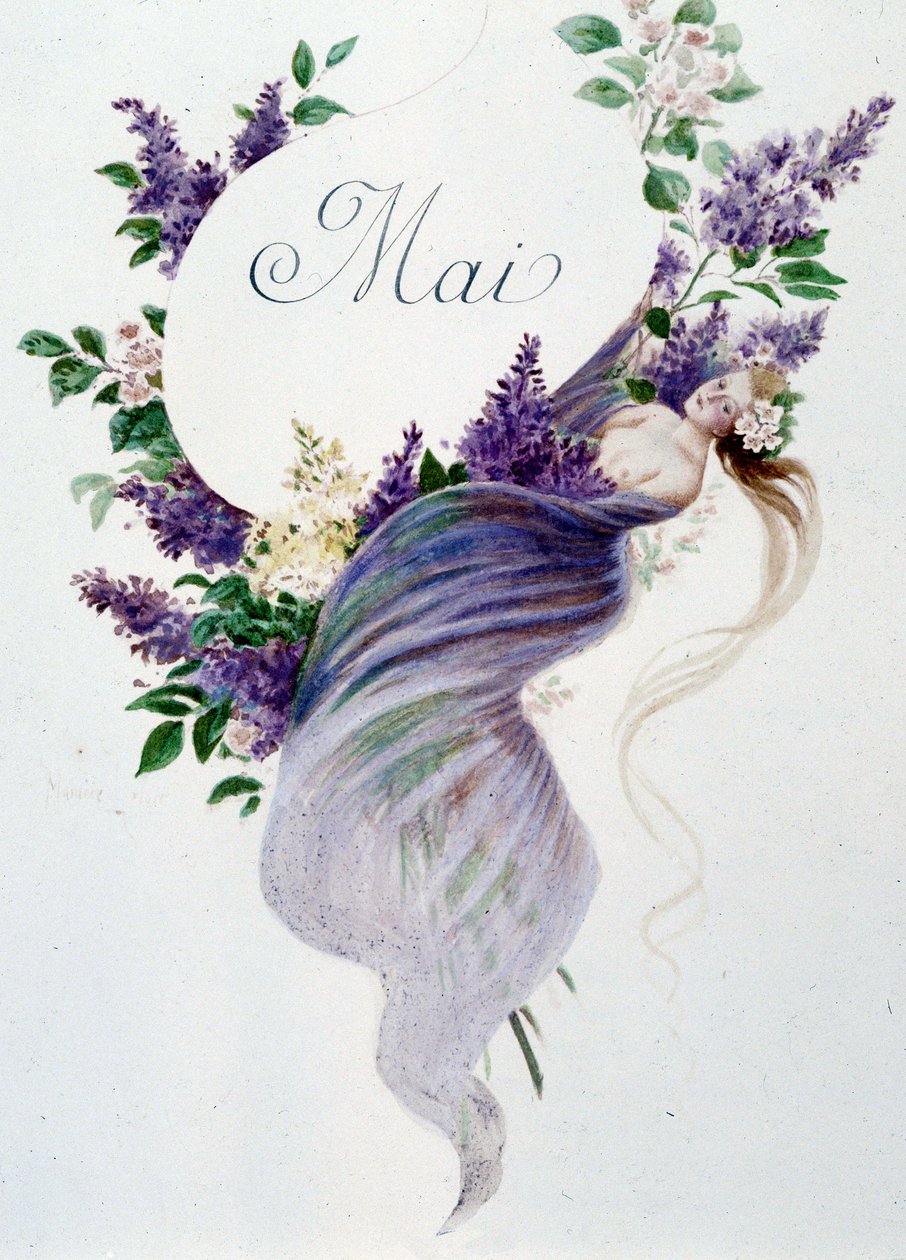 May “” La Chanson du mois”” by Jérôme Doucet, illustration - Maurice Leloir, ed. Reims 1904. L. Michaud 作者 莫里斯·勒卢瓦（Maurice Leloir）
