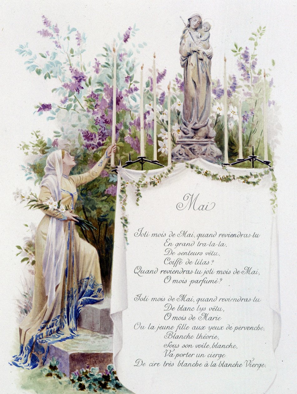 五月“本月之歌”，作者 Jérôme Doucet，插图 - Maurice Leloir，编辑。 兰斯 1904. L. Michaud 作者 莫里斯·勒卢瓦（Maurice Leloir）