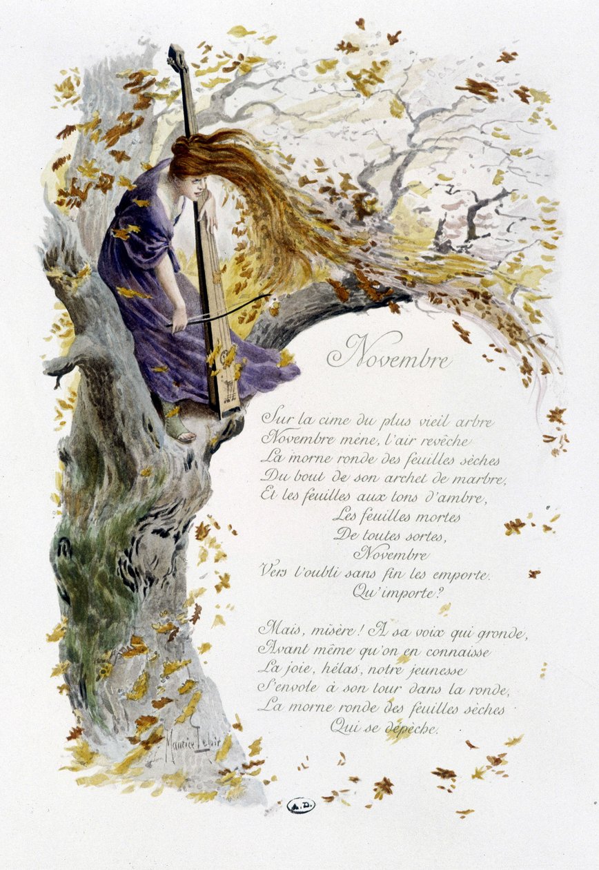 十一月“本月之歌”，作者 Jérôme Doucet，插图 - Maurice Leloir，编辑。 兰斯 1904. L. Michaud 作者 莫里斯·勒卢瓦（Maurice Leloir）