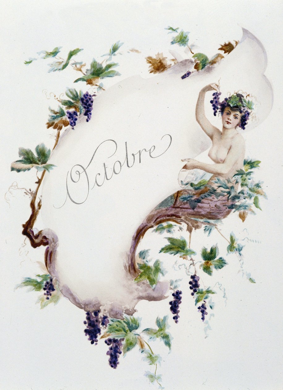 十月 "La Chanson du mois"，作者Jérôme Doucet，插图-Maurice Leloir，编辑，兰斯1904年。L. Michaud 作者 莫里斯·勒卢瓦（Maurice Leloir）