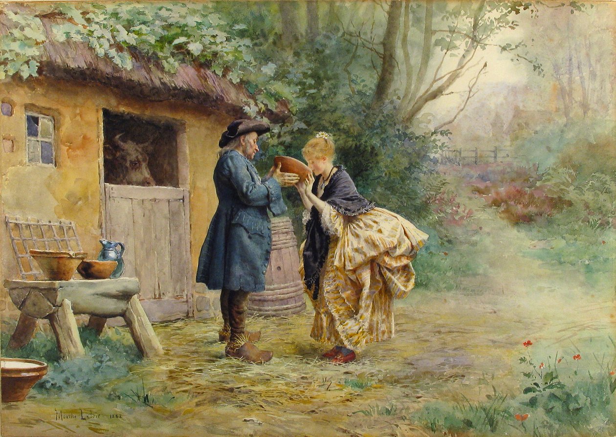 牛奶的饮料》，1882年。 作者 莫里斯·勒卢瓦（Maurice Leloir）