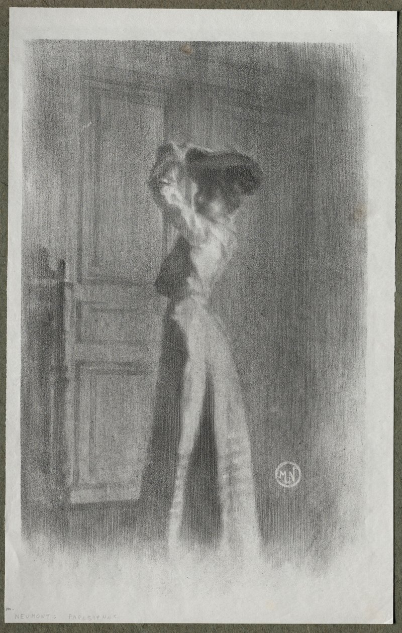 时尚女性，c。 1900年。 作者 莫里斯·路易斯·亨利·诺伊蒙特