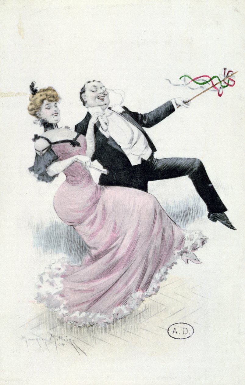 Joie de Vivre，明信片，约 1900 年（彩色石版画） 作者 莫里斯·米勒