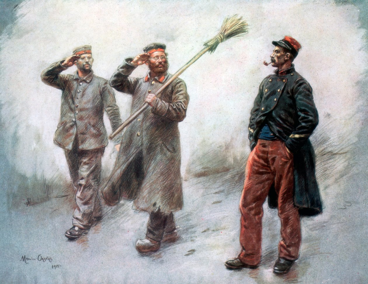 在总部的疲劳工作》，迪南的德国囚犯，1915年，1926年 作者 莫里斯·奥兰治