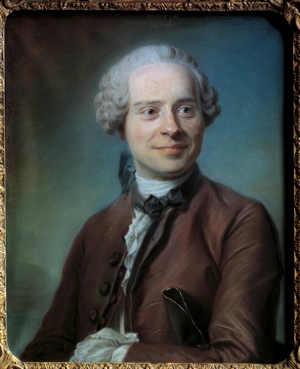 让·勒朗德·达朗贝尔 (1717-1783) 的肖像画由 Maurice Quentin Delatour dit Quentin De La Tour 或 Quentin De Latour (1704-1788) 哲学化绘画 作者 莫里斯·昆汀·德拉图尔
