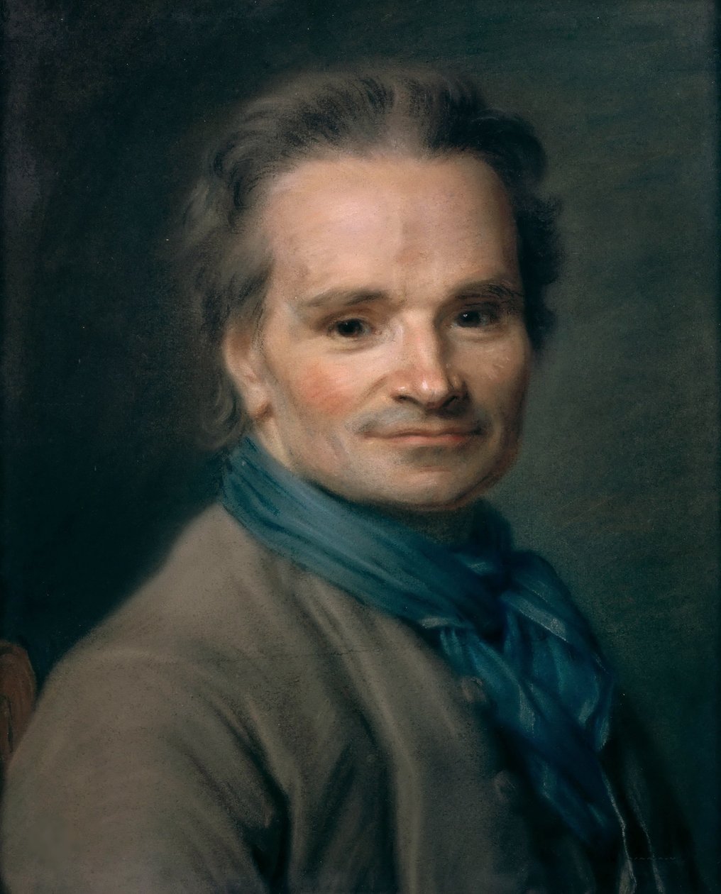 雕塑家Jean-Baptiste Lemoyne 1704-1778的肖像，1763年。 作者 莫里斯·昆汀·德拉图尔