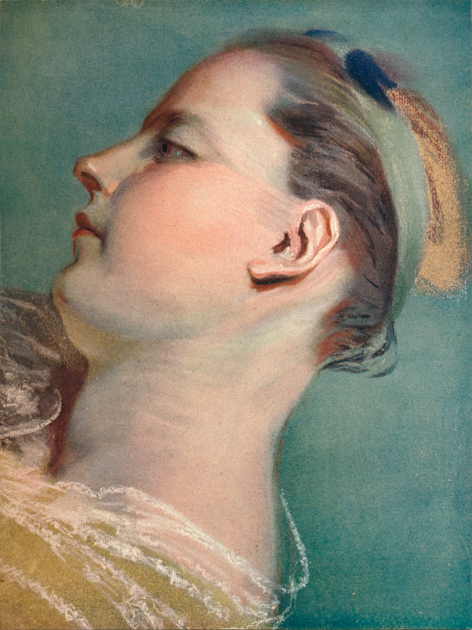 太特彭奇（Tete Penchee），c1752 作者 莫里斯·昆汀·德拉图尔