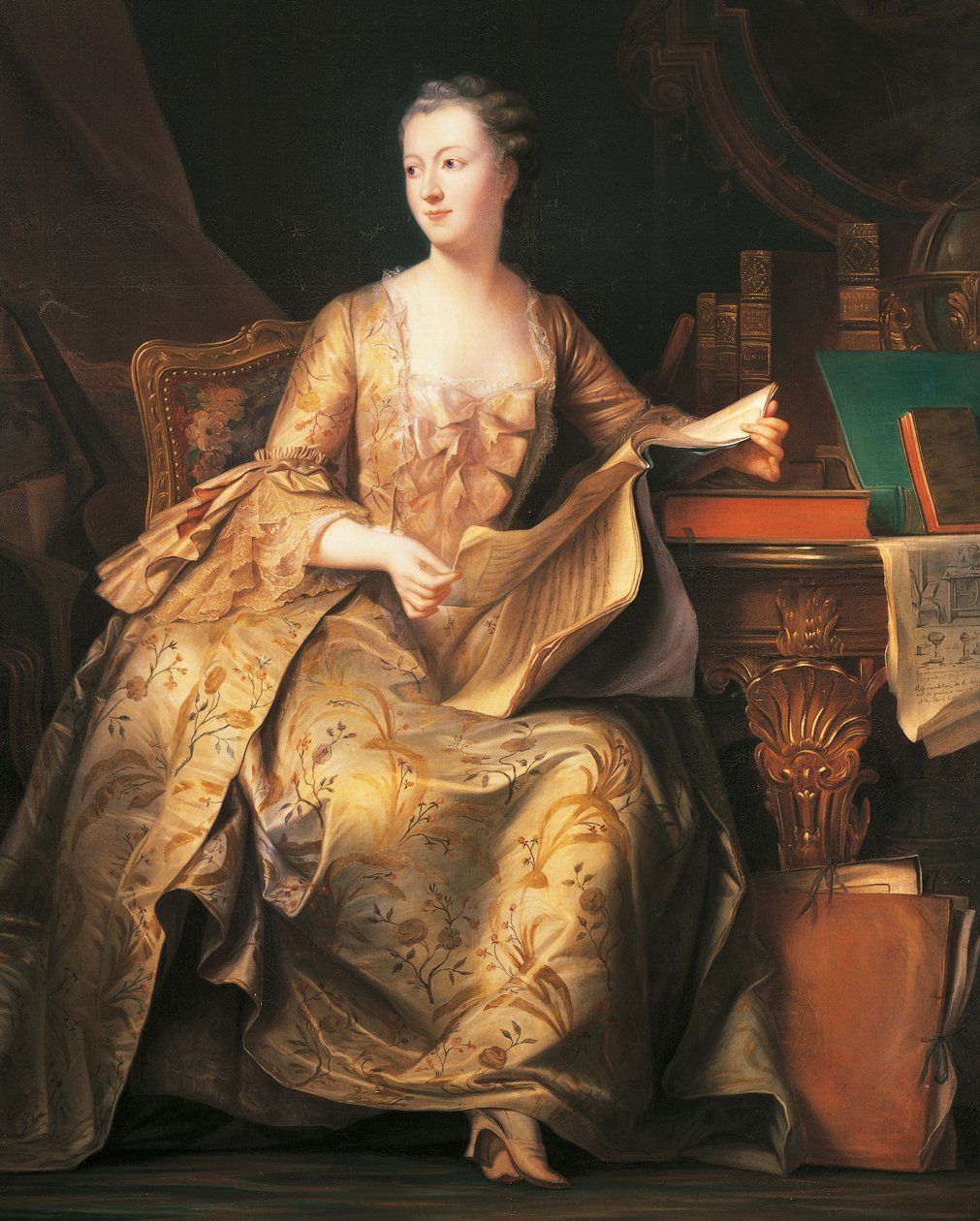 蓬巴杜侯爵夫人肖像，约 1755 年（绘画） 作者 莫里斯·昆汀·德拉图尔