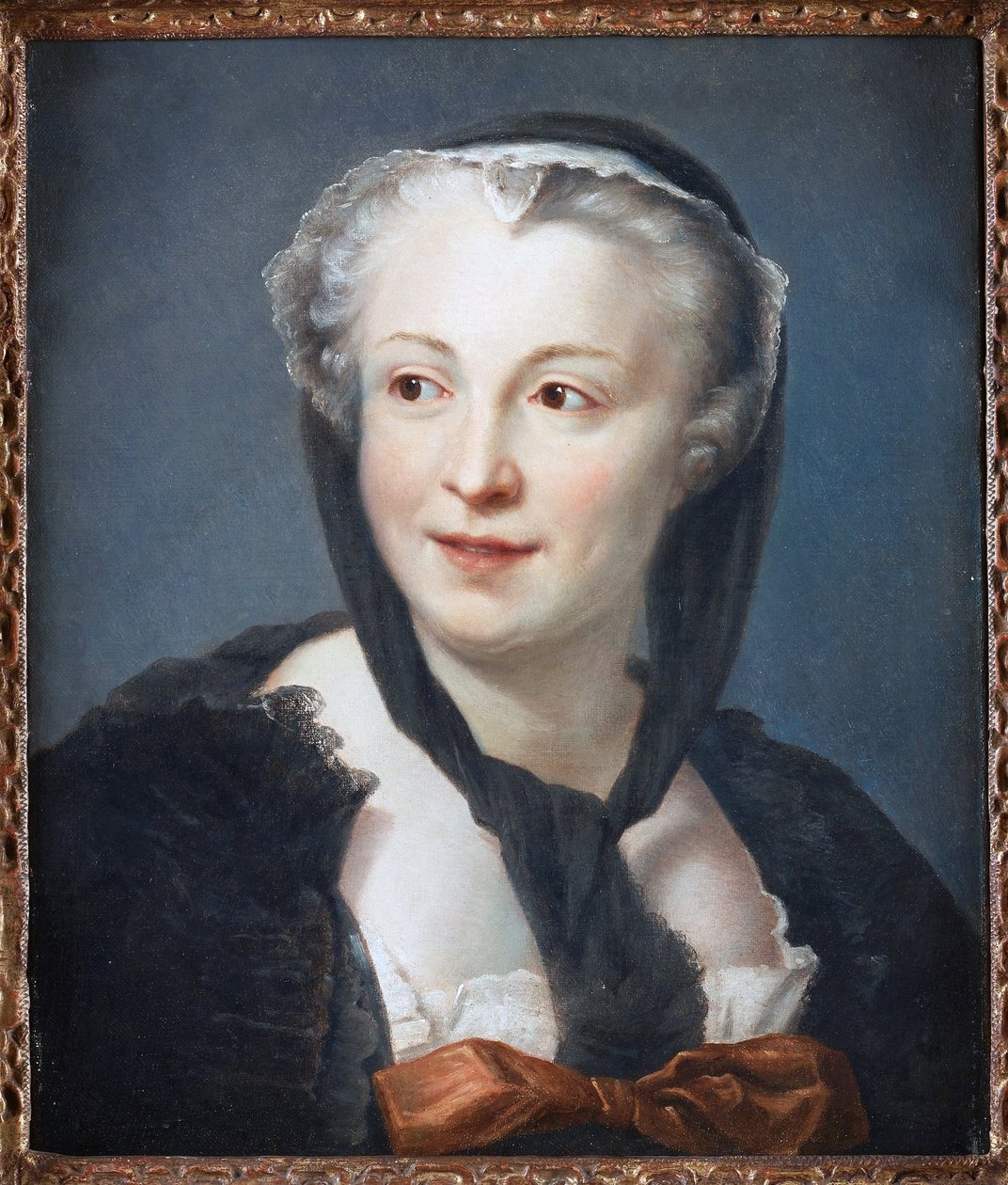 小说家Francoise de Graffigny (1695-1758)的肖像由La Tour, Maurice Quentin de (1704-1788)绘制。布面粉彩，尺寸：46,5x38, ，私人收藏 作者 莫里斯·昆汀·德拉图尔