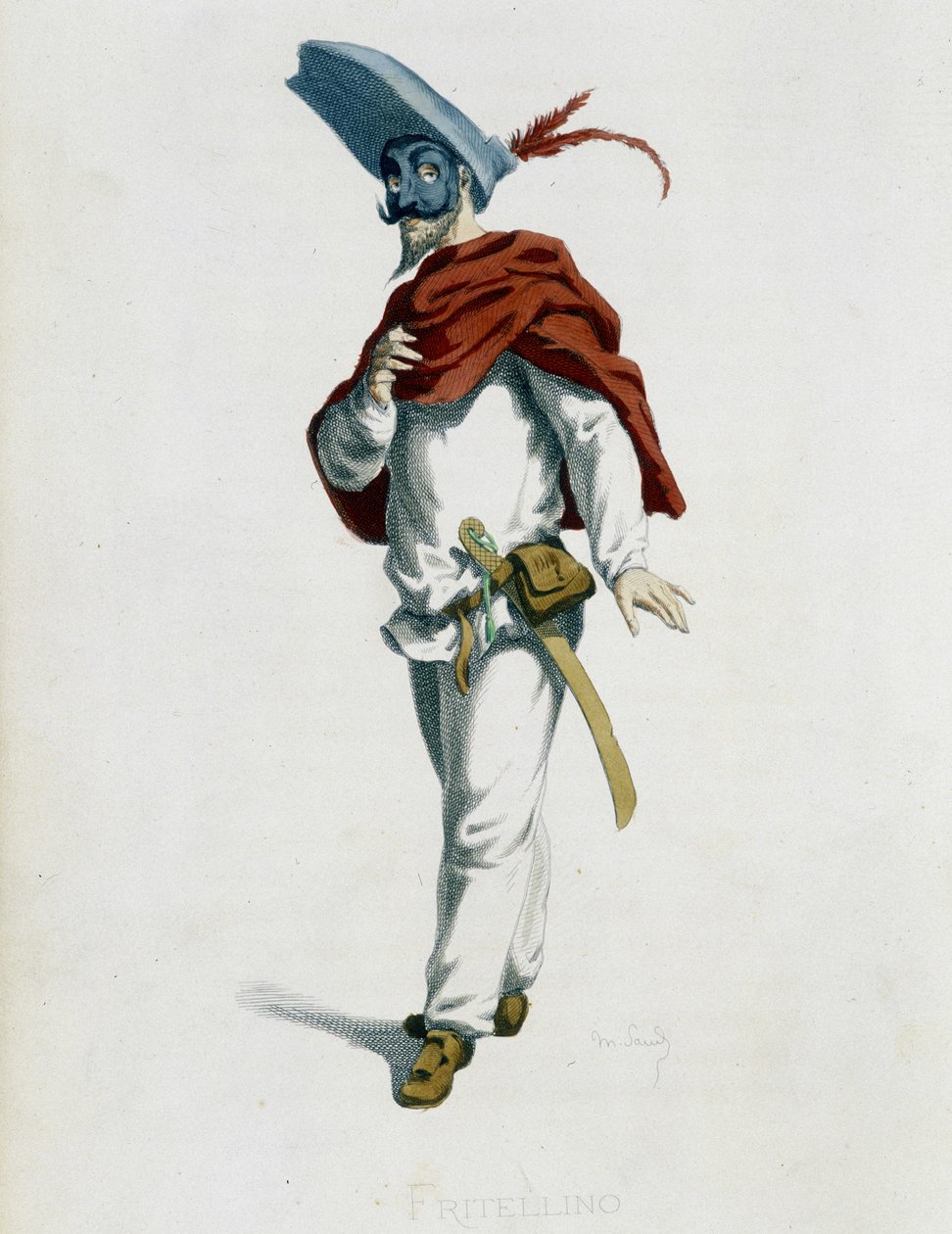 Fritellino 摘自《意大利喜剧》（Masques et bouffons），莫里斯-桑的文字和绘画，A. Manceau的蚀刻画，乔治-桑的序言，巴黎，米歇尔-莱维兄弟公司 作者 莫里斯·桑德