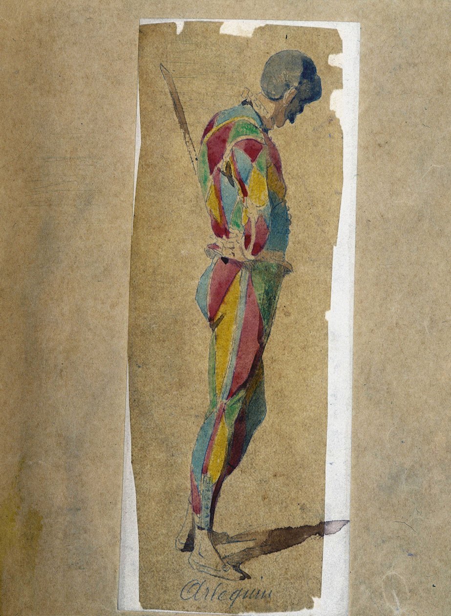 哈雷金，来自《面具和花束》（意大利喜剧），莫里斯-桑的文字和图画，A. 曼索的版画，乔治-桑的序言 作者 莫里斯·桑德