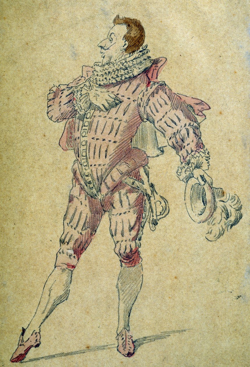 莱昂德罗，喜剧人物，莫里斯-桑（1823-1889）的绘画作品。 作者 莫里斯·桑德