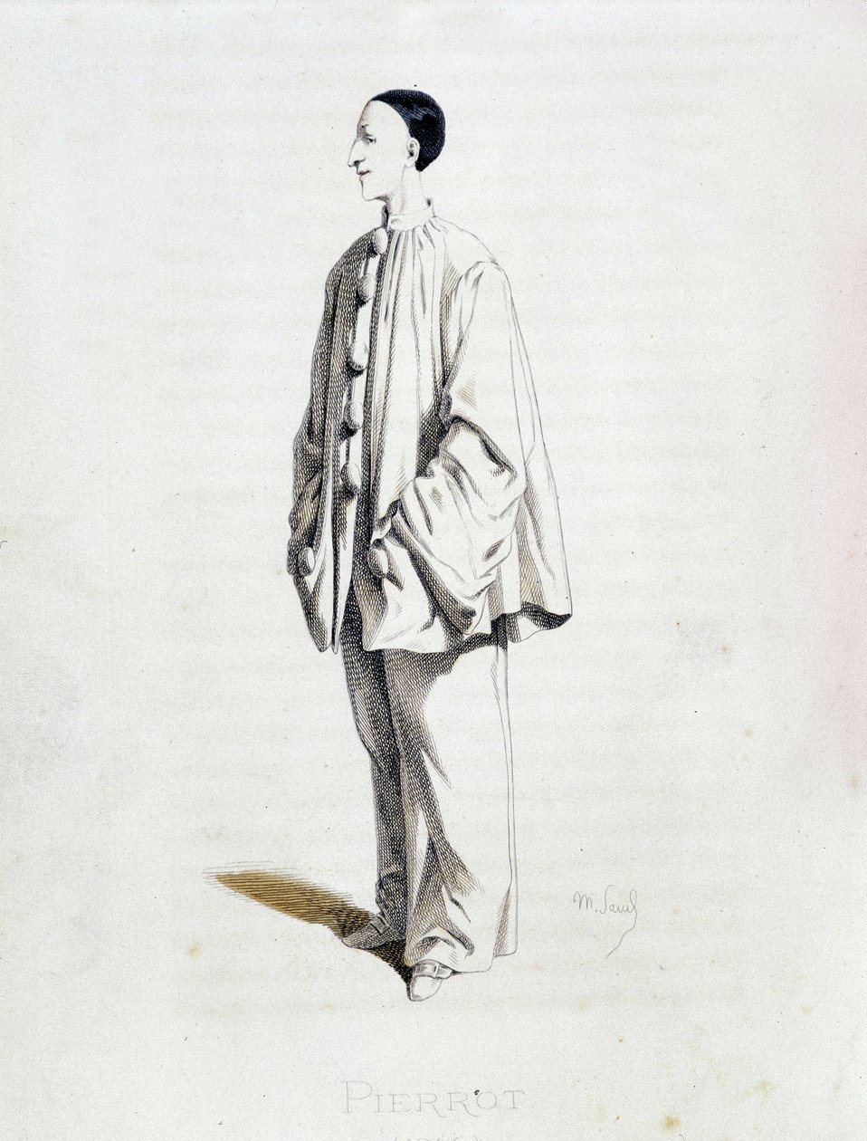 来自“Masques et bouffons”（意大利喜剧）的 Pierrot，莫里斯·桑的文字和绘画，A. Manceau 的蚀刻版画，乔治·桑的序言，巴黎，Michel Lévy Frères 作者 莫里斯·桑德