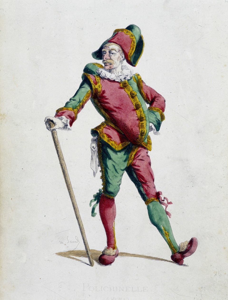 Polichinelle--载于 "Masques et bouffons"（意大利喜剧），莫里斯-桑的文字和绘画，A. Manceau的蚀刻画，乔治-桑的序言，巴黎，米歇尔-莱维兄弟公司 作者 莫里斯·桑德