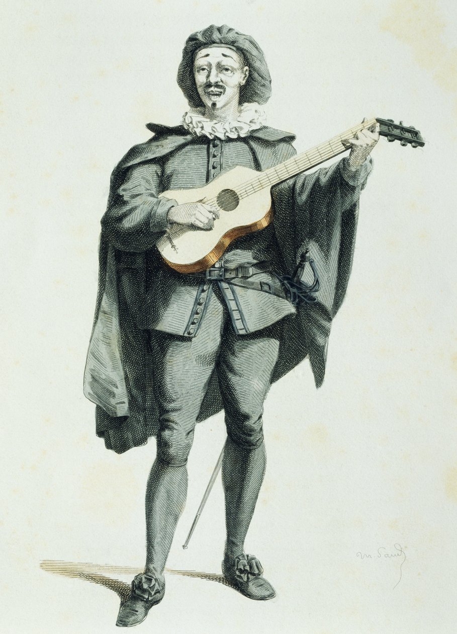莫里斯-桑(1823-1889)的《Scaramouche》。 作者 莫里斯·桑德