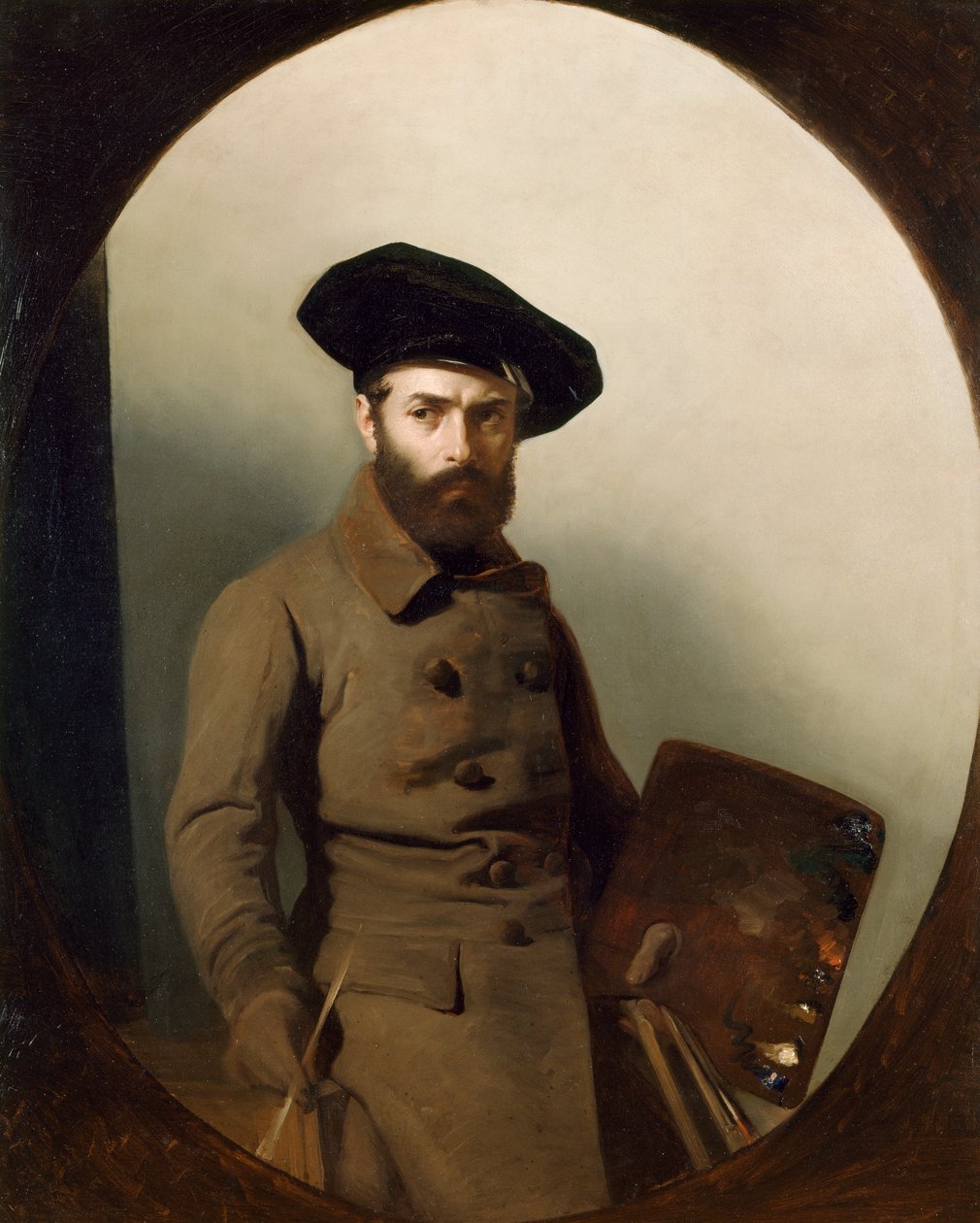 画家卡洛·贝罗西奥的肖像，莫罗·孔科尼（Mauro Conconi，1815-1860 年）创作，布面油画 作者 毛罗·孔科尼（Mauro Conconi）