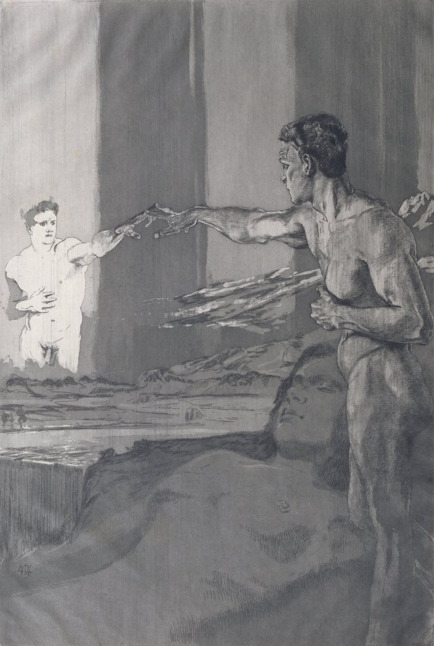 哲学家，来自&39;死亡，第二部分&39;系列，1898年 作者 马克斯·克林格