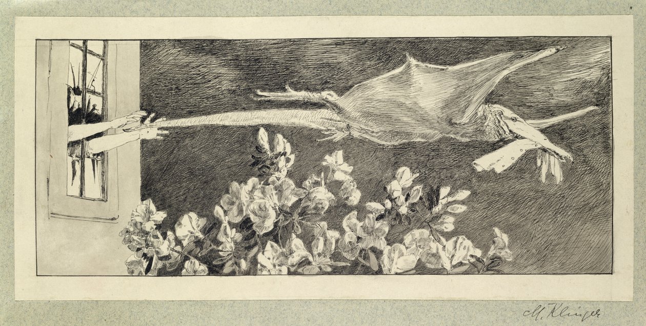 癫痫发作，来自“发现手套的释义”，酒吧。 1881年，1878年（印度水墨和纸笔） 作者 马克斯·克林格