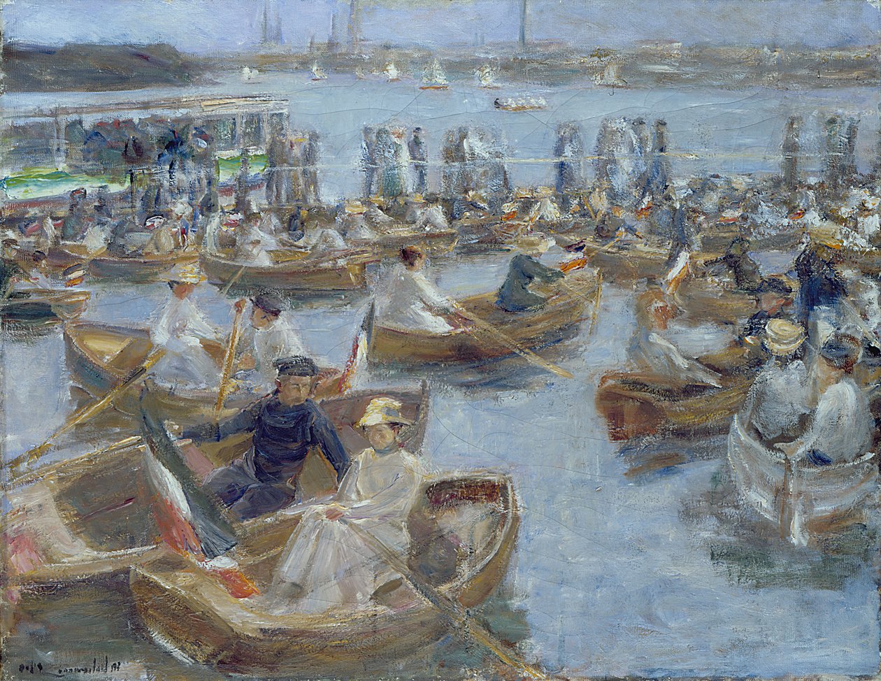 晚上在Uhlenhorster Fahrhaus，1910年 作者 马克斯·利伯曼