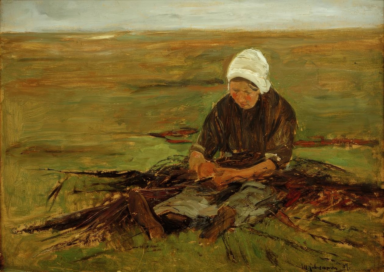 Max Liebermann，从前面坐着的女人 作者 马克斯·利伯曼