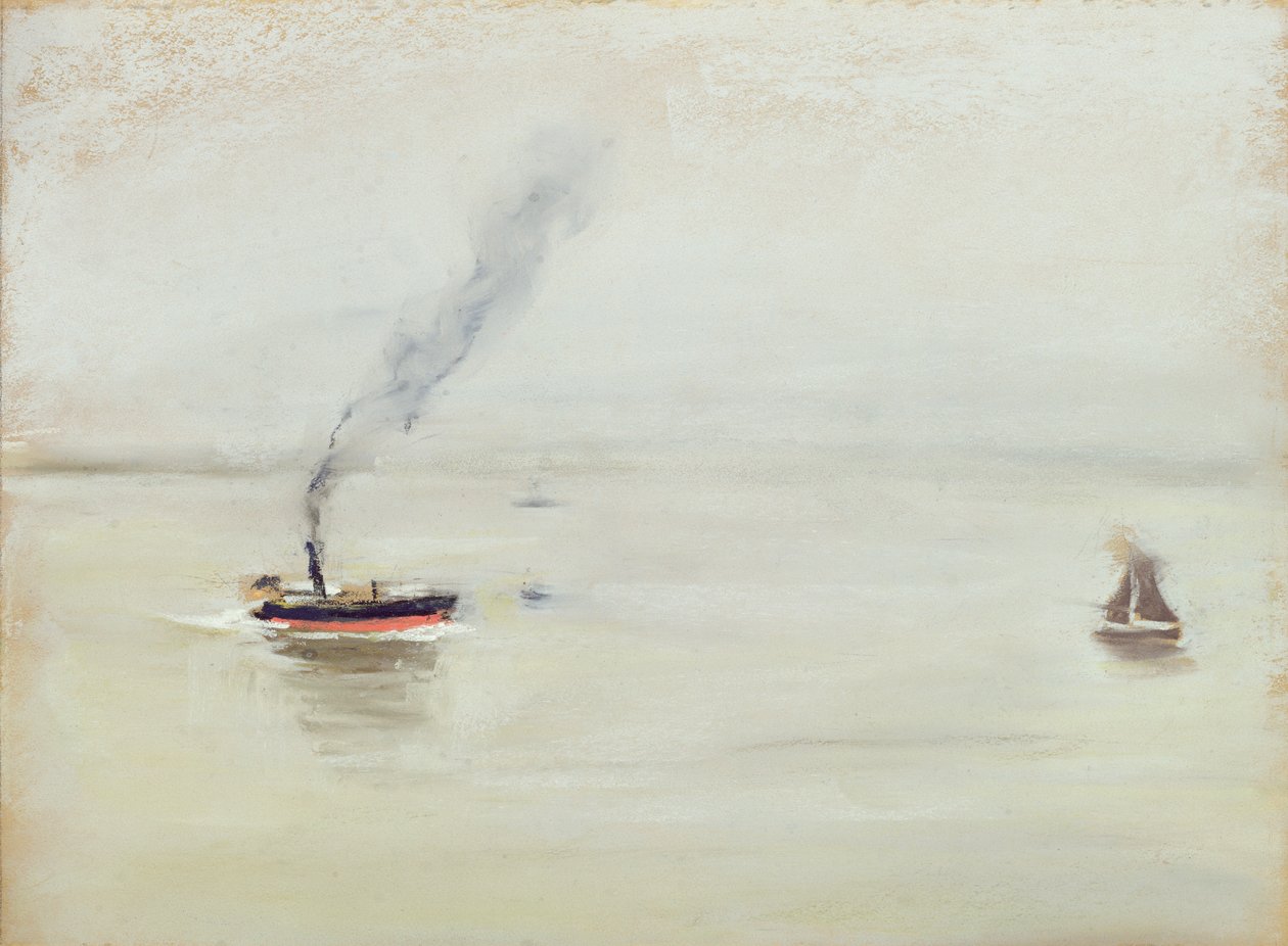 易北河上的阴雨天气，1902年（纸上粉彩） 作者 马克斯·利伯曼