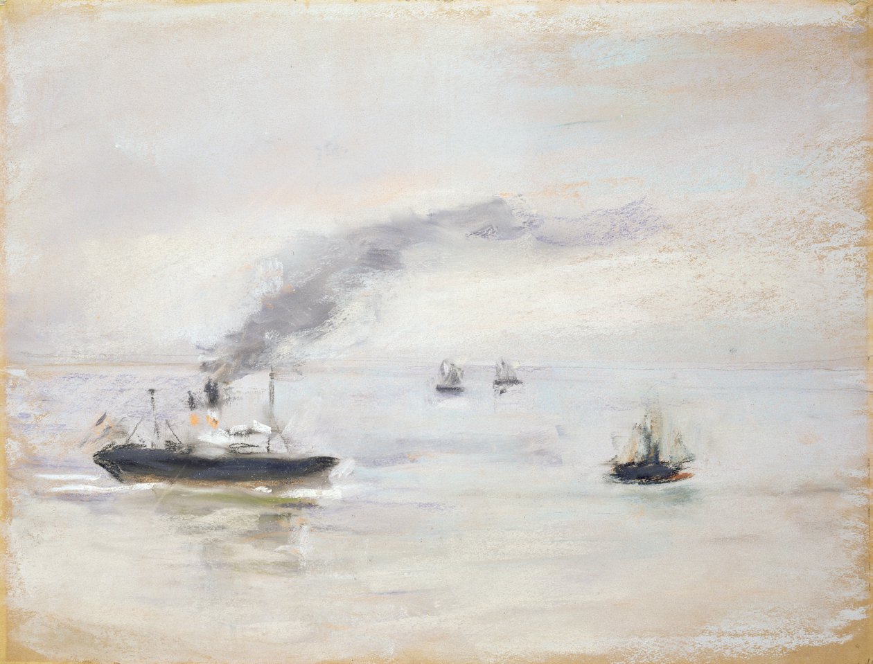 易北河附近的雨天气氛，1903年（纸上粉彩） 作者 马克斯·利伯曼