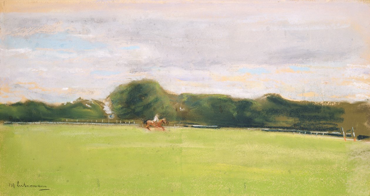 Jenischs Park的Polo Field，1902年（纸上粉彩） 作者 马克斯·利伯曼