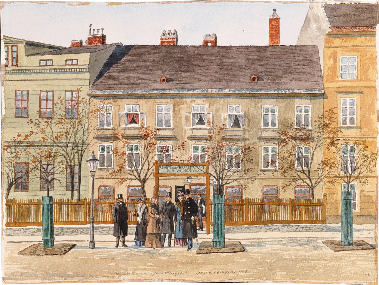 VI。，餐厅Zum Weingartl，Getreidemarkt no。五 作者 马克斯·纽鲍尔