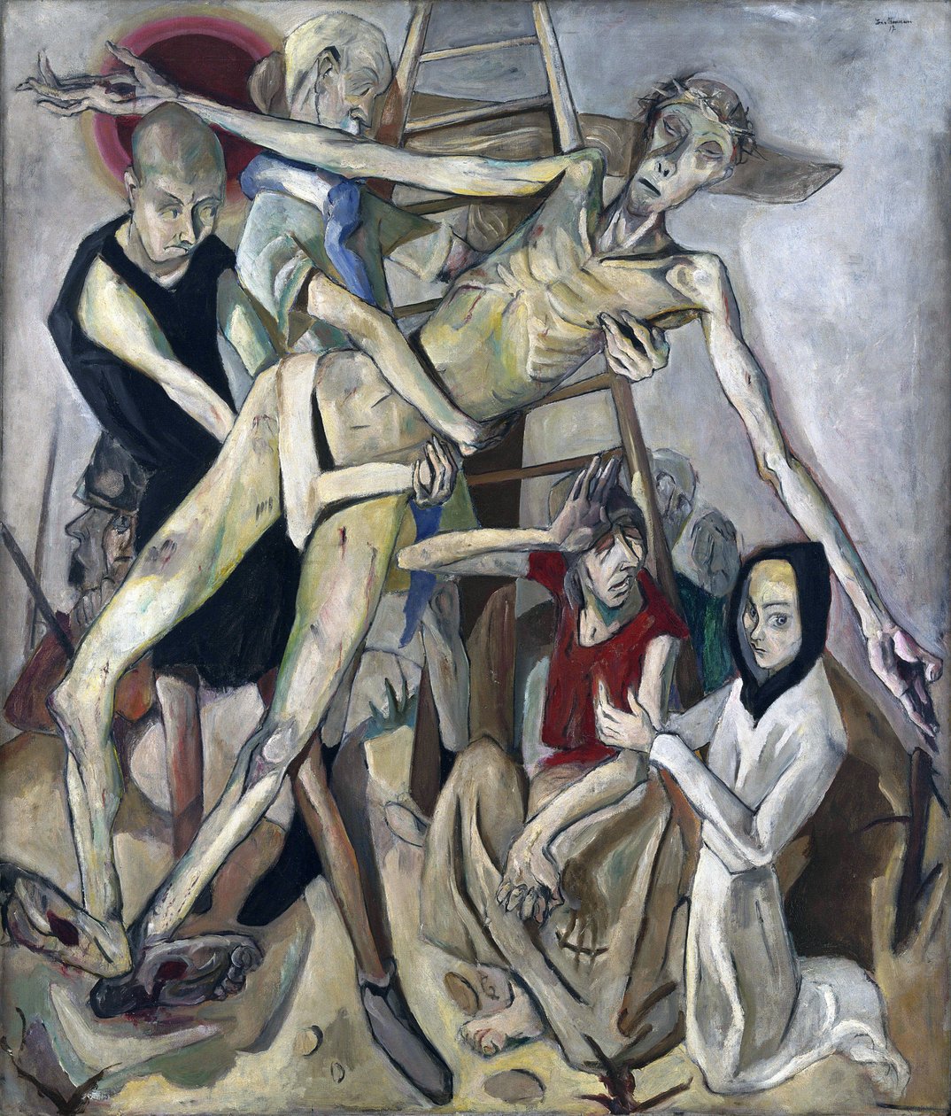 从十字架上下来。 马克斯·贝克曼（Max Beckmann，1884-1950）绘画，布面油画 作者 马克斯·贝克曼