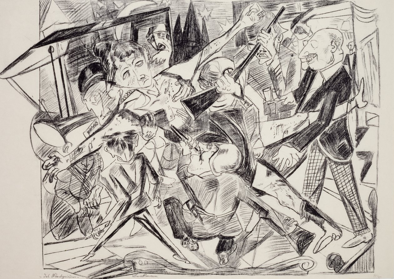 《殉难》，马克斯·贝克曼（Max Beckmann，1884-1950）雕刻。 德国，20世纪。 作者 马克斯·贝克曼