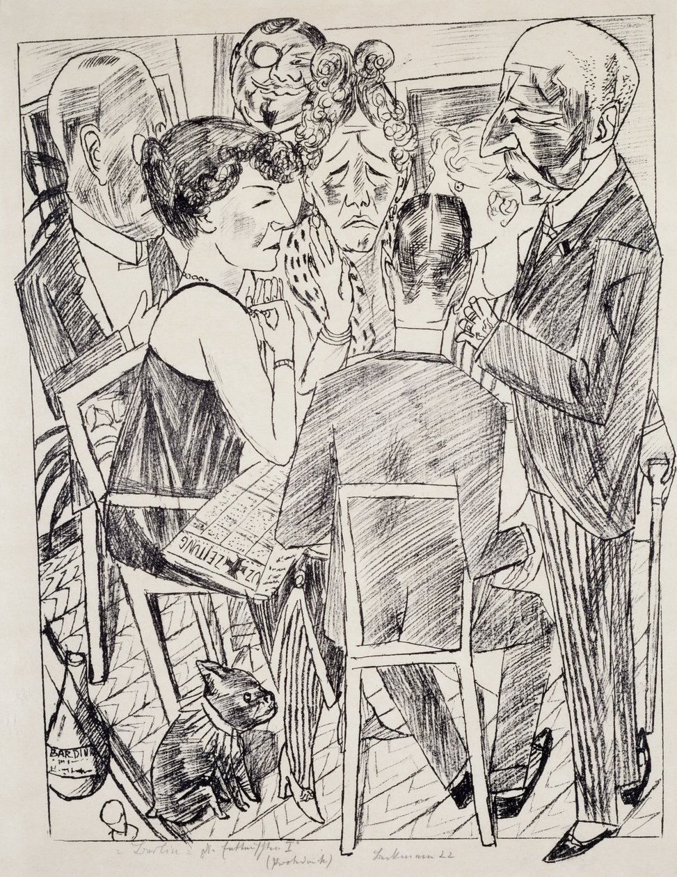 失望的我》，马克斯-贝克曼（1884-1950 年）创作，石版画。德国，20 世纪。 作者 马克斯·贝克曼