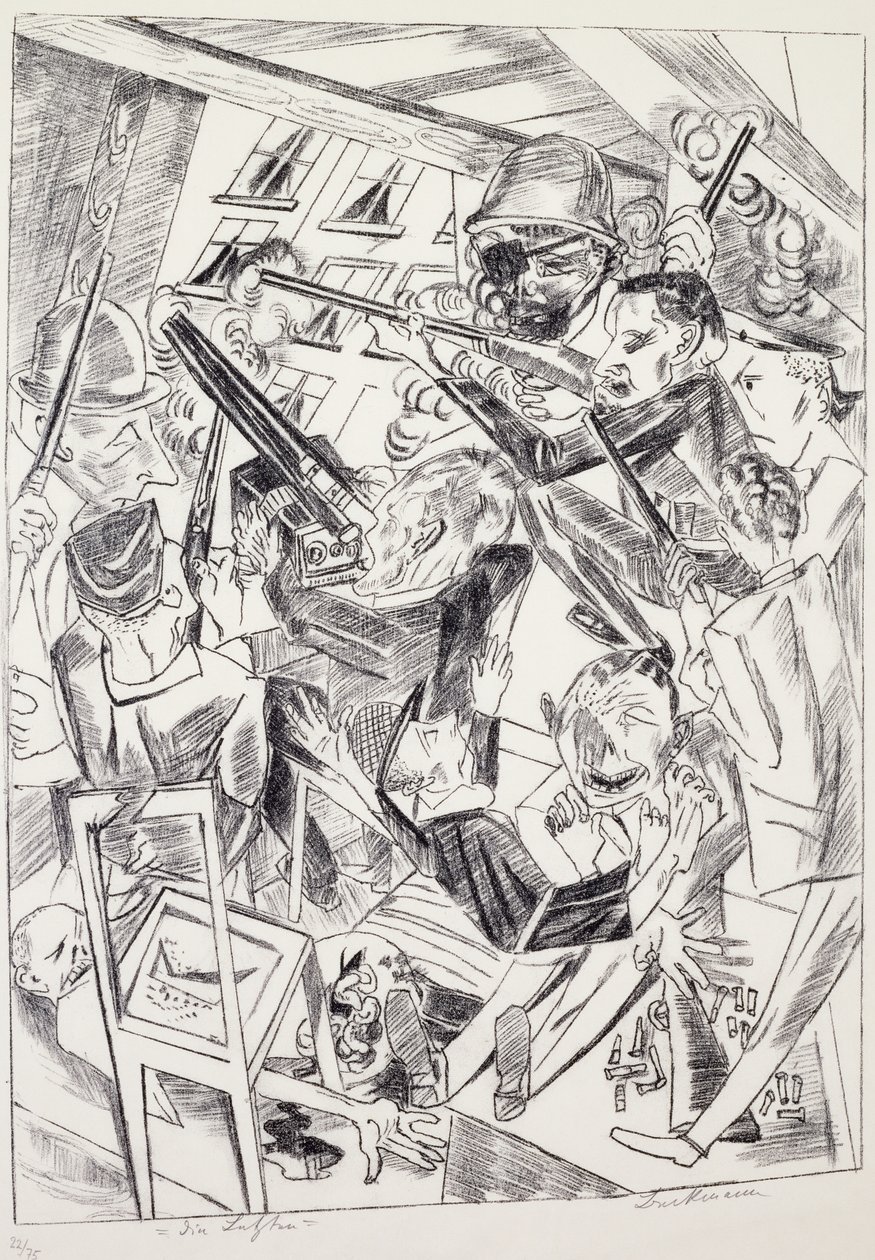 最后几幅是马克斯·贝克曼（Max Beckmann，1884-1950）的石版画。 德国，20世纪。 作者 马克斯·贝克曼