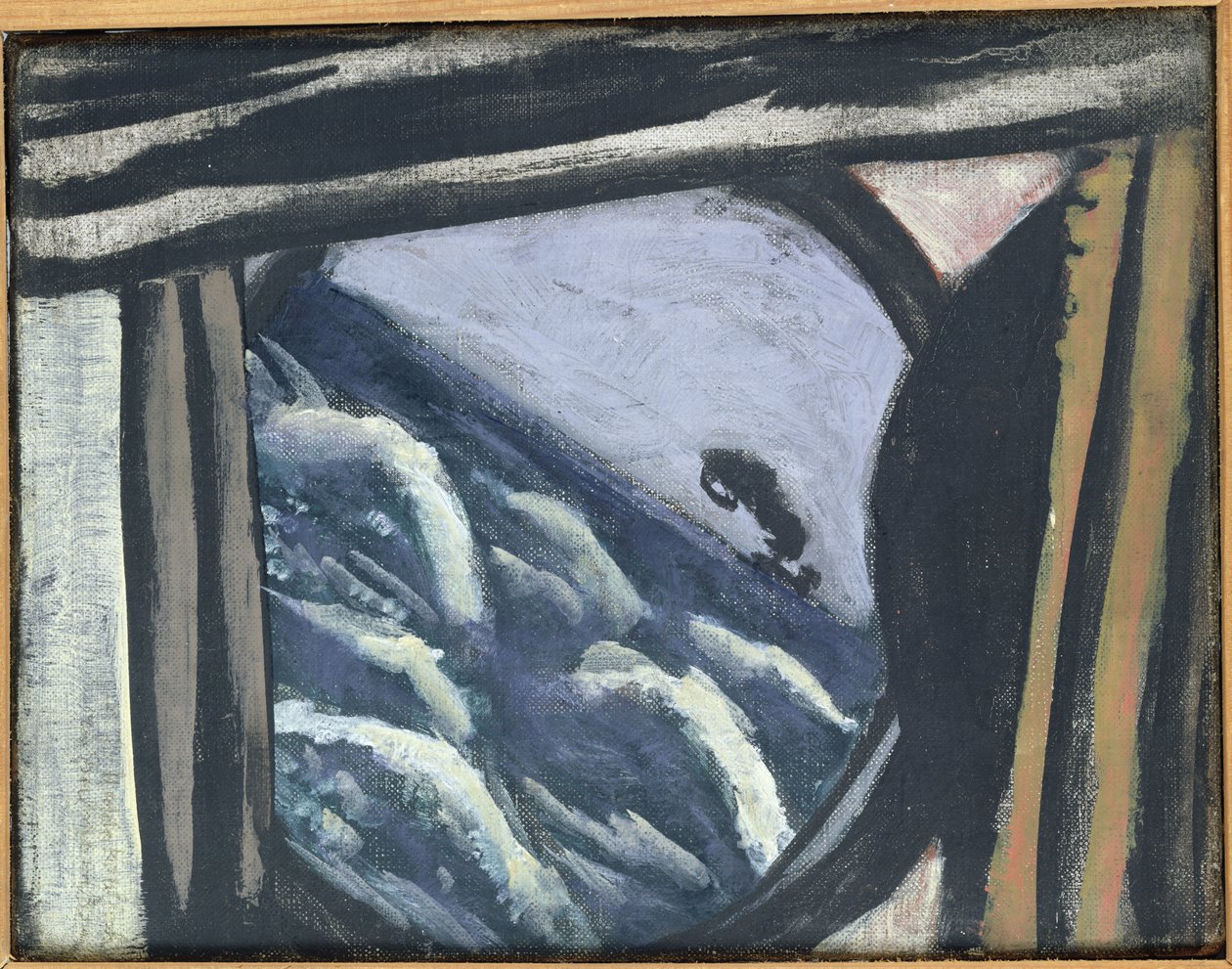 船舱口的风景（布面油画） 作者 马克斯·贝克曼