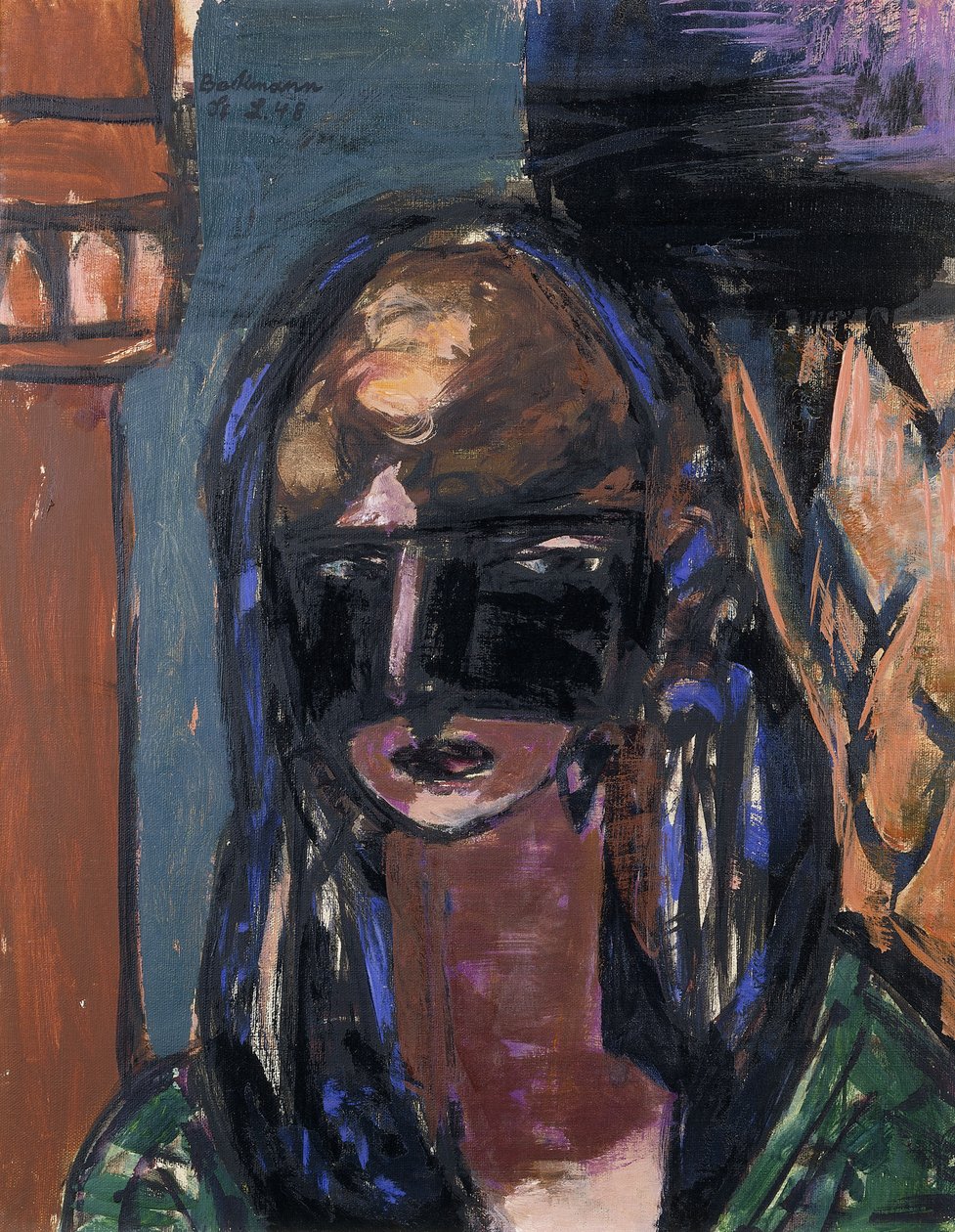戴面具的女人; Frau mit Maske 作者 马克斯·贝克曼