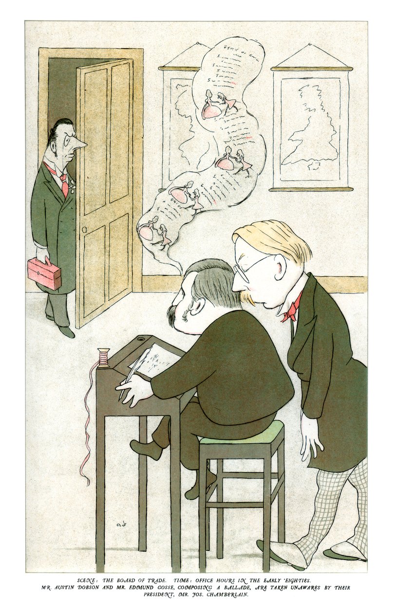 奥斯丁·多布森先生和埃德蒙·高斯先生编曲，1904年 作者 马克斯·比尔博姆