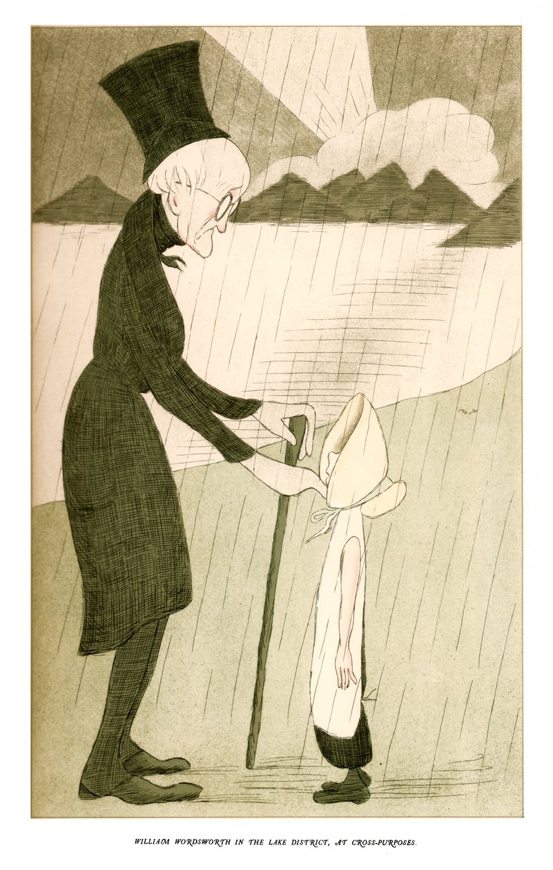 威廉·华兹华斯（William Wordsworth），1904年在十字路口的湖区。 作者 马克斯·比尔博姆