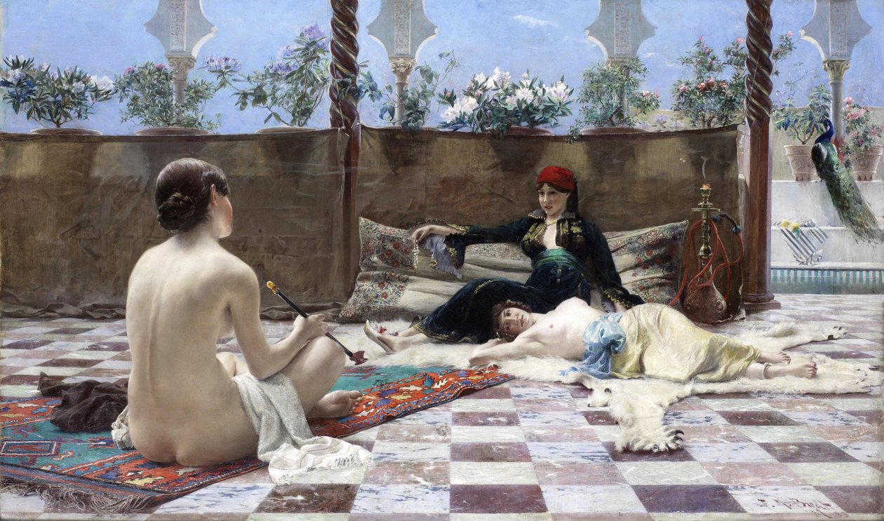 Turkish Women - Peinture de Ferdinand Max Bredt (1860-1921) - 1893 - Oil on canvas - 60,5x100,5 - Private Collection 作者 马克斯·费迪南德·布雷特（Max Ferdinand Bredt）