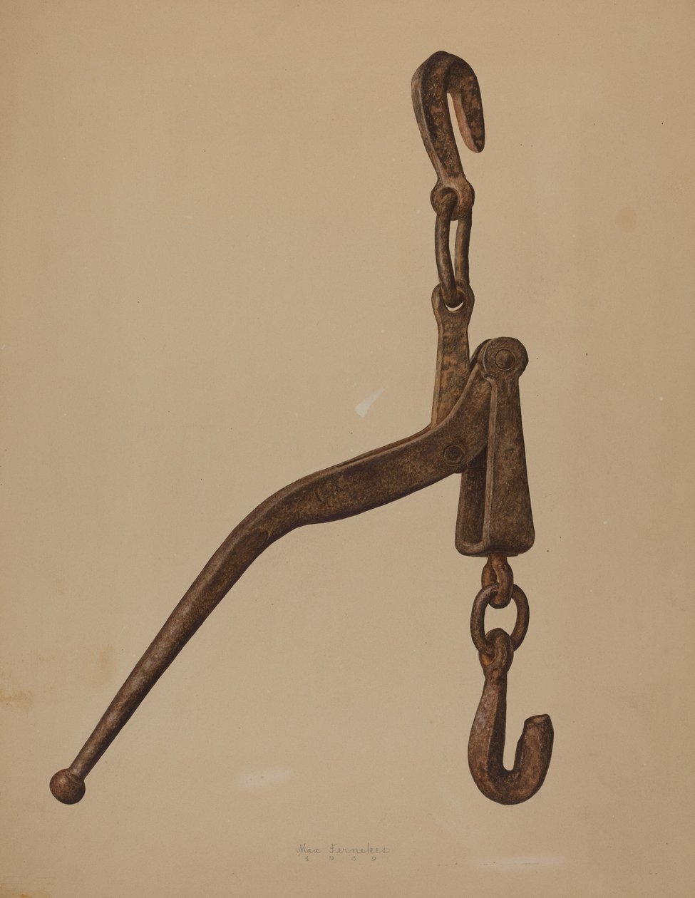 原木载荷紧固器，1939年。 作者 马克斯·费内克斯