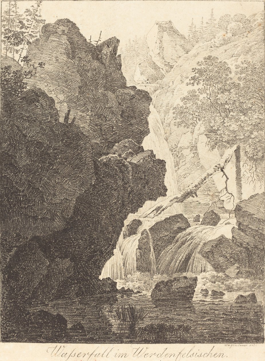 瀑布 (Wasserfall im Werdenfelsischen) 作者 马克斯·约瑟夫·瓦根鲍尔