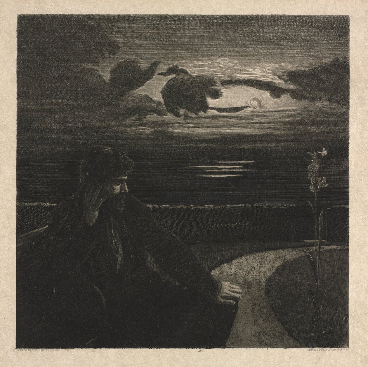 夜，来自死亡，第一部分，作品十一夜，来自死亡，第一部分，作品十一，1889年。 作者 马克斯·克林格