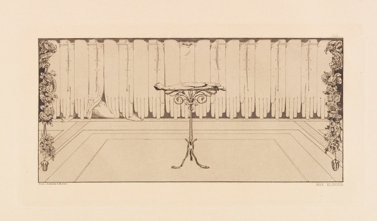 作品六，选自《关于发现手套的解析》，1881年。 作者 马克斯·克林格