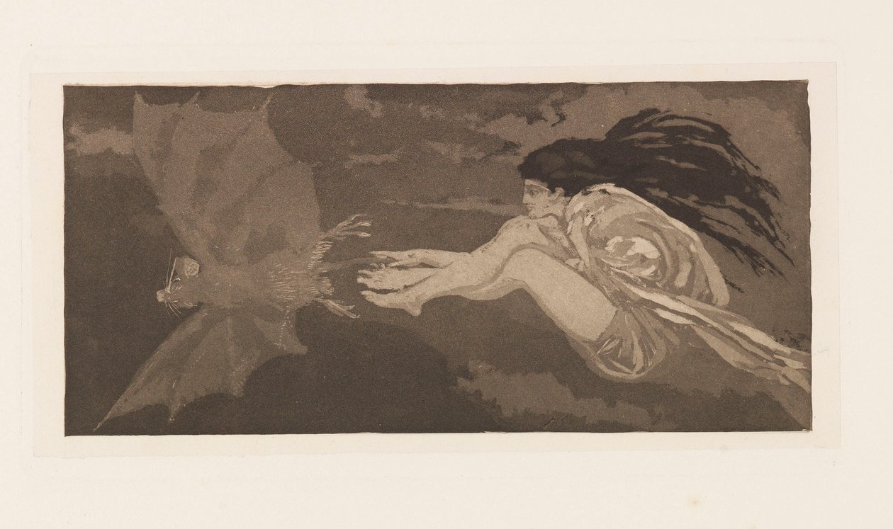 巫婆和蝙蝠，1880年。 作者 马克斯·克林格